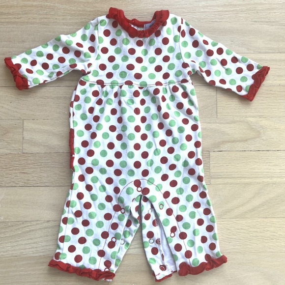 Christmas Onesie Polka Dot & Ruffle - Picture 1 of 4